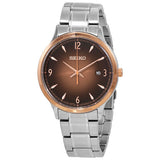 Seiko Essentials Quartz Brown Dial Stainless Steel Men's Watch SGEH90 - Time Access store