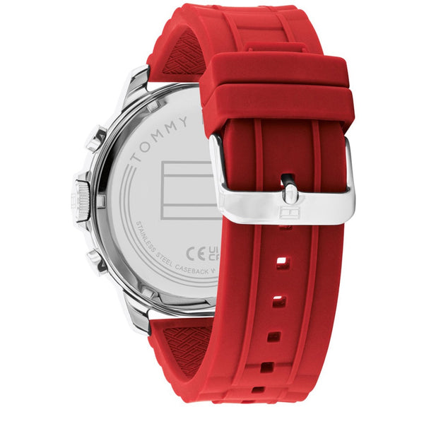TOMMY HILFIGER LUCA RED SILICONE MEN'S WATCH| TH1710490