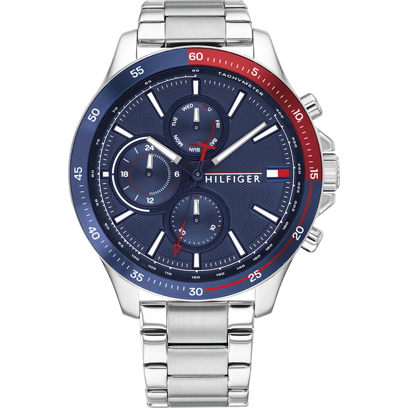Tommy Hilfiger Round Analog Navy Dial Men's Watch Item No: 1791718 - Time Access store