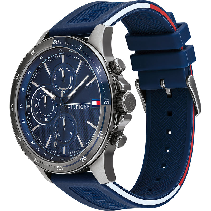TOMMY HILFIGER BLUE DIAL SILICONE MEN'S WATCH| TH1791721
