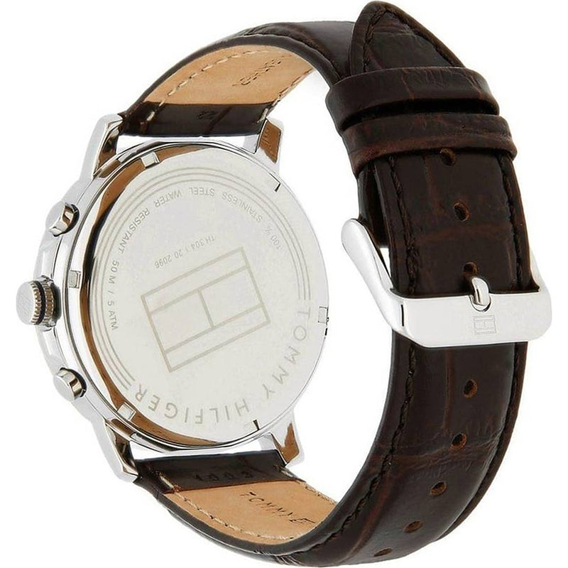 Tommy Hilfiger Men’s Quartz Stainless Steel And Leather Casual Watch, Color Brown (Model: 1791290) - Time Access store